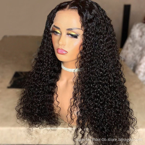 Wholesale 4X4 13X4 360 Brazilian Virgin Hair Lace Frontal Wig Pre Plucked With Baby Hair Kinky Curly lace front human hair wigs